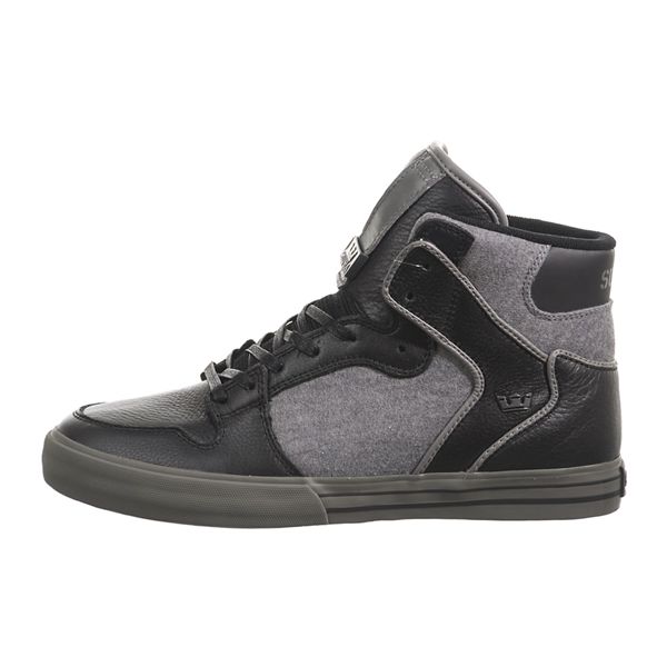 Supra Mens Vaider High Top Shoes - Black Grey | Canada N8840-8N84